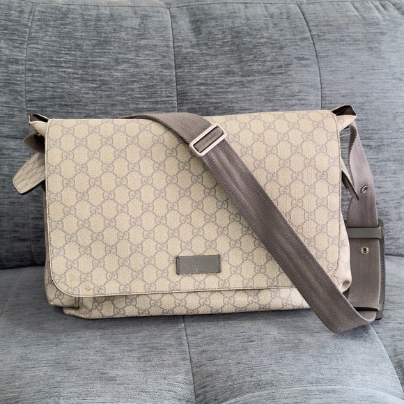 Gucci Beige and Gray Monogram Baby Bag